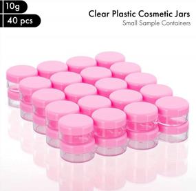 img 3 attached to Set Of 40 Pink Plastic Cosmetic Containers With Lids - 10G Size For Lotion, Creams, Toners, Lip Balms, Makeup Samples - BPA-Free Jars Ideal For Storage And Travel