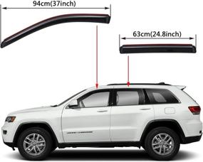 img 3 attached to 🚙 Lightronic WV194252 in-Channel Side Window Visors for 2011-2021 Jeep Grand Cherokee - Dark Smoke, Shatterproof, 4 PCS Set: Ultimate Rain Guard & Deflector