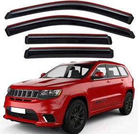 img 4 attached to 🚙 Lightronic WV194252 in-Channel Side Window Visors for 2011-2021 Jeep Grand Cherokee - Dark Smoke, Shatterproof, 4 PCS Set: Ultimate Rain Guard & Deflector