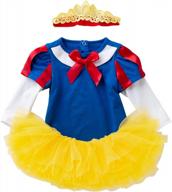 christmas snow white costume for baby and toddler girls - perfect for halloween, princess parties, and birthdays! includes cotton romper, tutu dress, and headband. logo