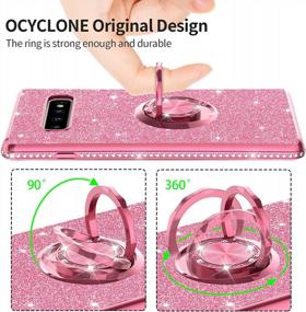 img 2 attached to 💎 OCYCLONE Glitter Diamond Samsung Galaxy S10 Case with Ring Stand - Cute Protective Cover with Kickstand for Women and Girls (Pink, 6.1 inch)