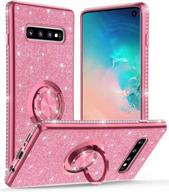 💎 ocyclone glitter diamond samsung galaxy s10 case with ring stand - cute protective cover with kickstand for women and girls (pink, 6.1 inch) logo
