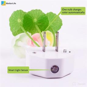 img 2 attached to 🍄 Super Power Saving Sensor Night Light Color Changing - iBetterLife Plug in Wall LED Mushroom Nightlight with Dusk to Dawn Sensor Auto On/Off - 2 Pack, Cottage Core Decor Lamp