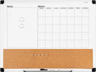 vusign 2-in-1 monthly whiteboard and cork board combo, 18" x 24" planning board with silver aluminium frame логотип