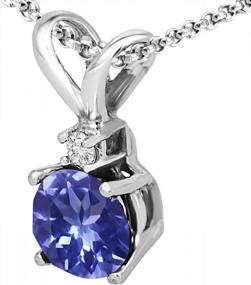 img 2 attached to Luxurious Genuine Diamond And Tanzanite Pendant In Sterling Silver With 18'' Chain - Perfect Gift For Women!
