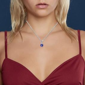 img 1 attached to Luxurious Genuine Diamond And Tanzanite Pendant In Sterling Silver With 18'' Chain - Perfect Gift For Women!