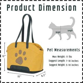 img 3 attached to 🐱 Pet&amp;i Fashion Cat Carrier Bag - Stylish Dog Purse for Small Dogs and Cats, Up to 11 lbs - Soft Yellow Sling for Travel