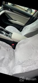 img 6 attached to Experience Ultimate Comfort And Style With Carbella Black Sheepskin Car Seat Covers - Luxurious Faux Fur Front Seat Covers For Cars, Trucks, And SUVs!
