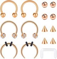 stylish modrsa septum rings in silver, black, and rose gold for men and women - 16g stainless steel horseshoe septum jewelry with captive bead ring and hoop design in 8mm and 10mm sizes logo