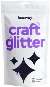 img 3 attached to Hemway Craft Glitter 100G / 3.5Oz Glitter Flakes For Arts Crafts Tumblers Resin Epoxy Scrapbook Glass Schools Paper Halloween Decorations - Ultrafine (1/128" 0.008" 0.2Mm) - Black Holographic