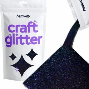img 4 attached to Hemway Craft Glitter 100G / 3.5Oz Glitter Flakes For Arts Crafts Tumblers Resin Epoxy Scrapbook Glass Schools Paper Halloween Decorations - Ultrafine (1/128" 0.008" 0.2Mm) - Black Holographic