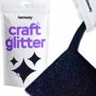 hemway craft glitter 100g / 3.5oz glitter flakes for arts crafts tumblers resin epoxy scrapbook glass schools paper halloween decorations - ultrafine (1/128" 0.008" 0.2mm) - black holographic logo