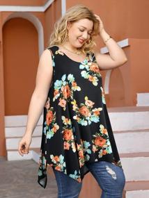 img 3 attached to JollieLovin Plus Size Sleeveless Tunic Top - Loose Fit Tank Shirt For Women