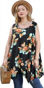 img 4 attached to JollieLovin Plus Size Sleeveless Tunic Top - Loose Fit Tank Shirt For Women