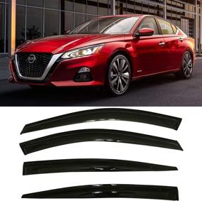 img 4 attached to 🚗 Enhance Your Nissan Altima with Tape-On Smoke Tinted Side Window Visor Deflectors - Rain Guards 2019-2022 L34 Compatible