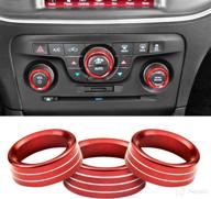 🔴 enhance your dashboard with red climate control knob covers for dodge charger & challenger (2015-2019) logo