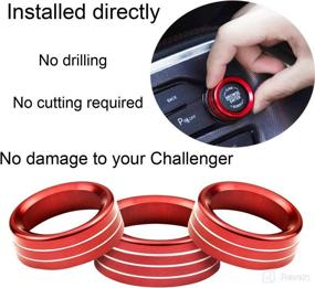 img 1 attached to 🔴 Enhance Your Dashboard with Red Climate Control Knob Covers for Dodge Charger & Challenger (2015-2019)