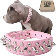 🐶 teemerryca adjustable studded dog collars: microfiber leather, squeak ball gift, for cats/pit bulls/bulldogs/pugs logo