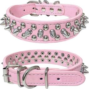 img 3 attached to 🐶 TEEMERRYCA Adjustable Studded Dog Collars: Microfiber Leather, Squeak Ball Gift, for Cats/Pit Bulls/Bulldogs/Pugs