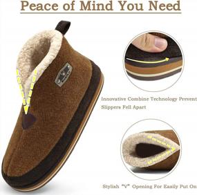 img 2 attached to Men'S Winter Slippers Memory Foam Booties With Sherpa Plush Lining, Non-Slip Rubber Sole, Indoor/Outdoor 7-14
