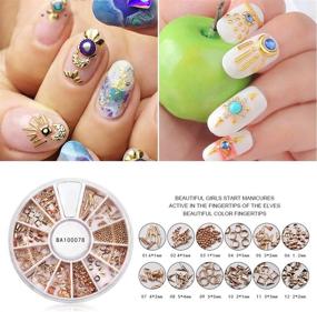 img 2 attached to Rose Gold Rivet 3D Nail Decoration DIY - Indexu Mixed Shaped Nail Art Decals Tips