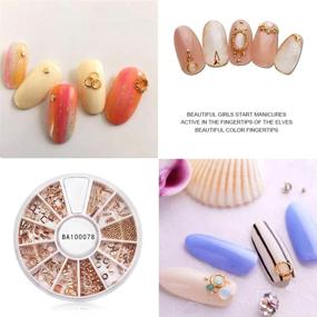 img 1 attached to Rose Gold Rivet 3D Nail Decoration DIY - Indexu Mixed Shaped Nail Art Decals Tips