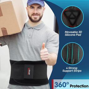 img 2 attached to FEATOL Back Brace For Lower Back Pain Relief, Back Support Belt For Heavy Work Lifting, Back Pain, Sciatica, Scoliosis, Herniated Disc Lumber Support Back Brace With Removable Ergonomically Designed 3D Silicone Lumbar Pad For Men & Women (Waist Size: 24''-29'')