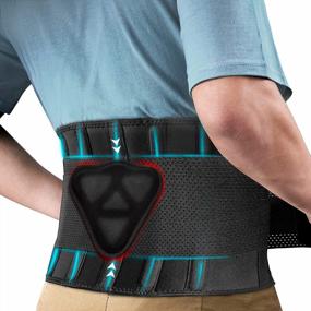 img 4 attached to FEATOL Back Brace For Lower Back Pain Relief, Back Support Belt For Heavy Work Lifting, Back Pain, Sciatica, Scoliosis, Herniated Disc Lumber Support Back Brace With Removable Ergonomically Designed 3D Silicone Lumbar Pad For Men & Women (Waist Size: 24''-29'')