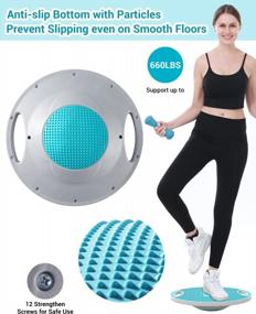 img 1 attached to Portable Wobble Balance Board By Sportneer - Ideal For Physical Therapy, Core Training, Home Gym Workouts, Standing Desks, And More - Non-Slip TPE Bump Surface For Improved Stability