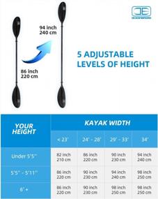 img 2 attached to Adjustable And Fixed Kayak Paddle With Carbon Shaft: OCEANBROAD 86-94In/220-240CM Kayaking Oar, Including Paddle Leash - 1 Piece