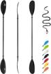 adjustable and fixed kayak paddle with carbon shaft: oceanbroad 86-94in/220-240cm kayaking oar, including paddle leash - 1 piece logo