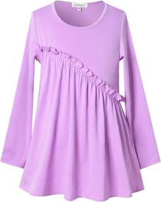 img 4 attached to Sleeve Shirts Winter Blouse Clothes Girls' Clothing at Tops, Tees & Blouses