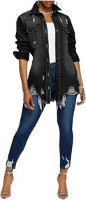 img 2 attached to Hongsui Womens Ripped Boyfriend Distressed Women's Clothing : Coats, Jackets & Vests