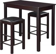 набор обеденных столов из 3 предметов: черный кухонный стол высотой 42 дюйма для столовой - laluz. логотип