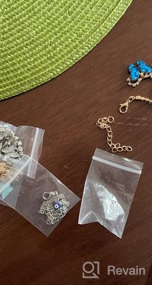 img 1 attached to Sparkly Luck Anklet Set: 14 Pcs 💫 Evil Eyes Butterfly Crysta Bracelets for Women by Hefanny review by Elizabeth White
