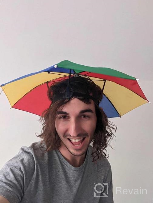 img 1 attached to Umbrella Hat - Colorful Party Hats - 20 Inch, Hands Free, Funny Rainbow Colorful Beach Party Hats review by Matt Minette