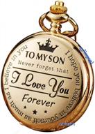 express your love to your son with gorben engraved pocket watch - perfect birthday & christmas gift idea for all occasions! logo