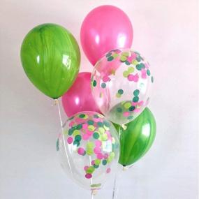 img 3 attached to Watermelon Theme First Birthday Party Supplies - Happy Birthday Banner, Foil And Latex Confetti Balloons, Pink And Green Decorations For Summer Fruit Themed Celebration
