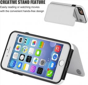 img 1 attached to ONETOP For IPhone SE(2022) IPhone SE(2020) IPhone 7/8 Wallet Case With Card Holder, Premium PU Leather Kickstand Card Slots, Double Magnetic Clasp And Durable Shockproof Cover 4.7 Inch(White)