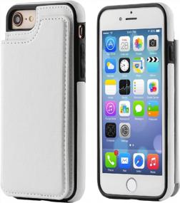 img 3 attached to ONETOP For IPhone SE(2022) IPhone SE(2020) IPhone 7/8 Wallet Case With Card Holder, Premium PU Leather Kickstand Card Slots, Double Magnetic Clasp And Durable Shockproof Cover 4.7 Inch(White)