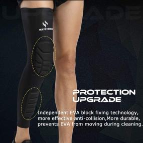 img 2 attached to 2 Pack Knee Calf Padded Leg Thigh Compression Sleeve Sports Protective Gear Shin Brace Support For Football Basketball Volleyball Soccer Baseball Tennis Youth Kids Adult - HOPEFORTH