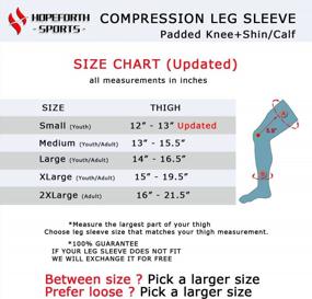 img 3 attached to 2 Pack Knee Calf Padded Leg Thigh Compression Sleeve Sports Protective Gear Shin Brace Support For Football Basketball Volleyball Soccer Baseball Tennis Youth Kids Adult - HOPEFORTH