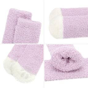 img 3 attached to Durio Winter Slipper Fluffy Purple Girls' Clothing at Socks & Tights