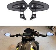 black motorcycle bar end rearview mirrors 7/8" for yamaha fz09 fz07 2015-2017, kawasaki z1000 / z750 / er-6f / er-6n, cb1000r, suzuki gsf1250 600 / sv650 1000 логотип