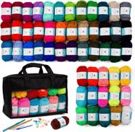 crochet & knit starter kit - inscraft 52 acrylic yarn skeins, 2 hooks, needles, stitch markers & more! логотип
