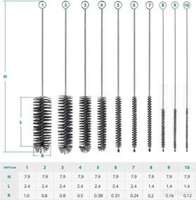 img 2 attached to Efficient Cleaning with the JSONO Long Straw Brush Set - 10pcs Nylon Bristles, 7.9-Inch Brushes for Coffee Pots, Hummingbird Feeders, and Water Bottles