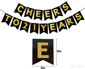 img 2 attached to 🎉 Gold 21st Birthday Party Supplies - Cheers To 21 Years Banner Balloons and Cake Topper, Happy Birthday Sash, Gold Tinsel Foil Fringe Curtains, for Birthday and Anniversary Decorations