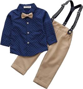 img 4 attached to 👔 Gentleman Toddler Suspenders Outfits - Exceptional Boys' Clothing Sets