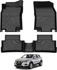 img 4 attached to 🚗 T TGBROS Custom Fit for Car Floor Mats 2017-2022 Nissan Rogue Sport: All-Weather Liners Front & Rear, Non-Slip TPE, Odorless – Full Set