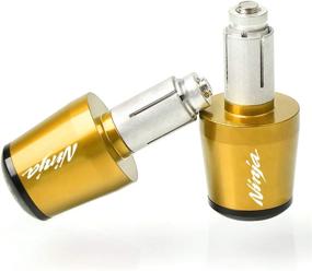 img 4 attached to 🏍️ 7/8" 22mm CNC Aluminum Motorcycle Handlebar Grips Ends Caps Compatible with Ninja 250R 300R 250 650 1000SX ZX6R ZX9R ZX10R ZX12R ZX14R ER6F ER6N - Gold